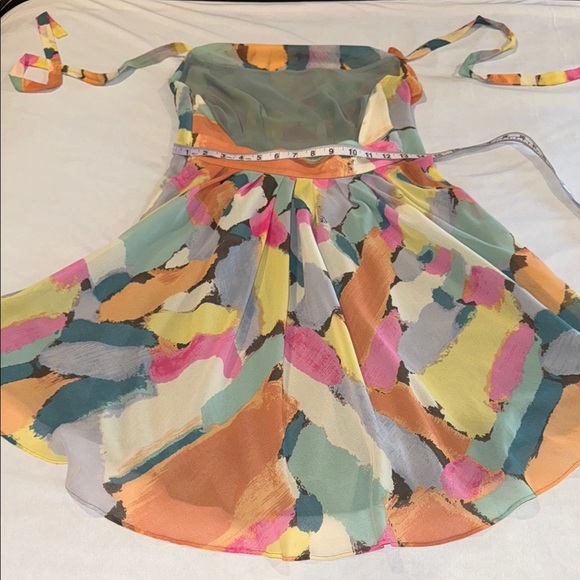 RACHEL Rachel Roy Dress Multicolor Halter Style Backless Sundress Scoop Neck Sz6 - Picture 11 of 13